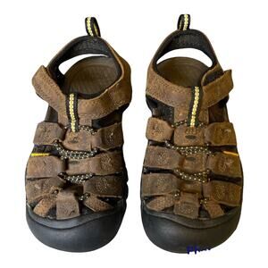 Keen Newport H2 Brown Leather Hiking Sandal Youth Sz 11 Waterproof Outdoors